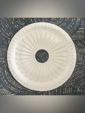 Classic White Decorative Ceiling Medallion - Elegant Home Dining Accent 19.5”